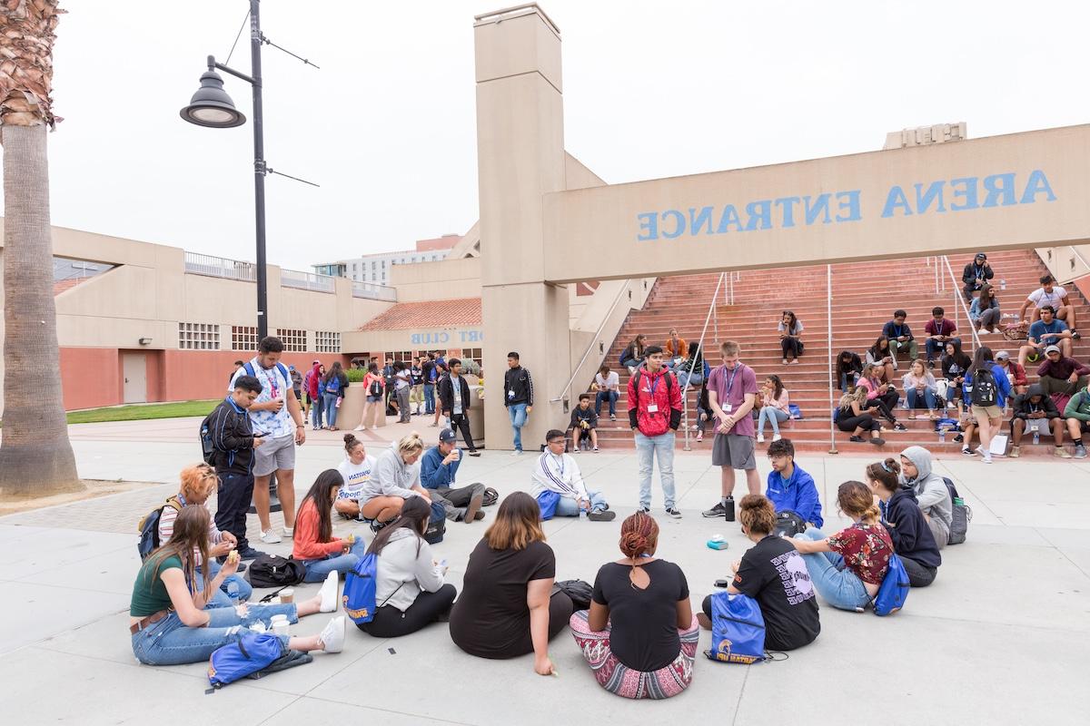 Students at Orientation.