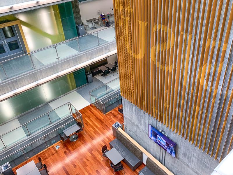 Aerial photo of the floor levels of the Student Union building.